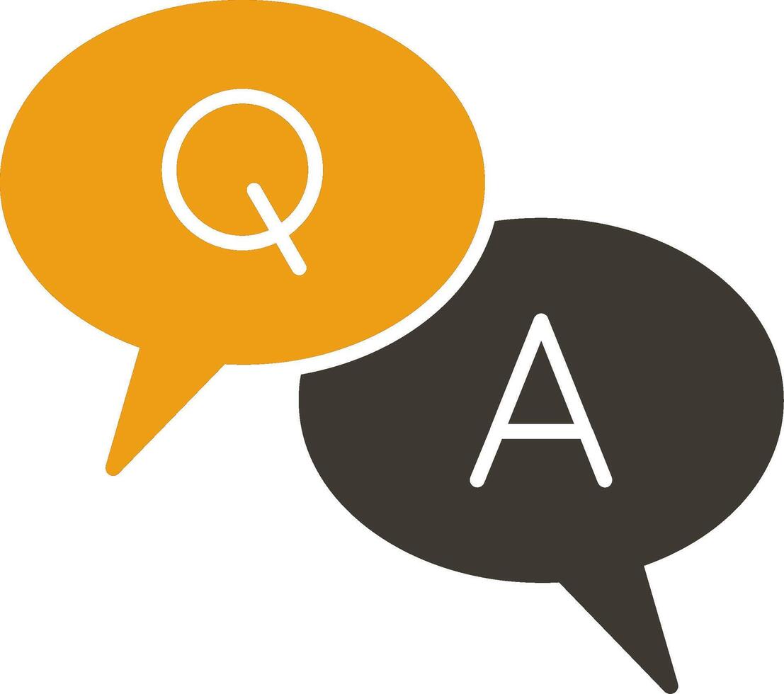 Question And Answer Glyph Two Colour Icon vector
