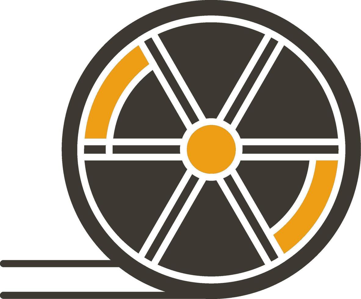 Wheel Glyph Two Colour Icon vector