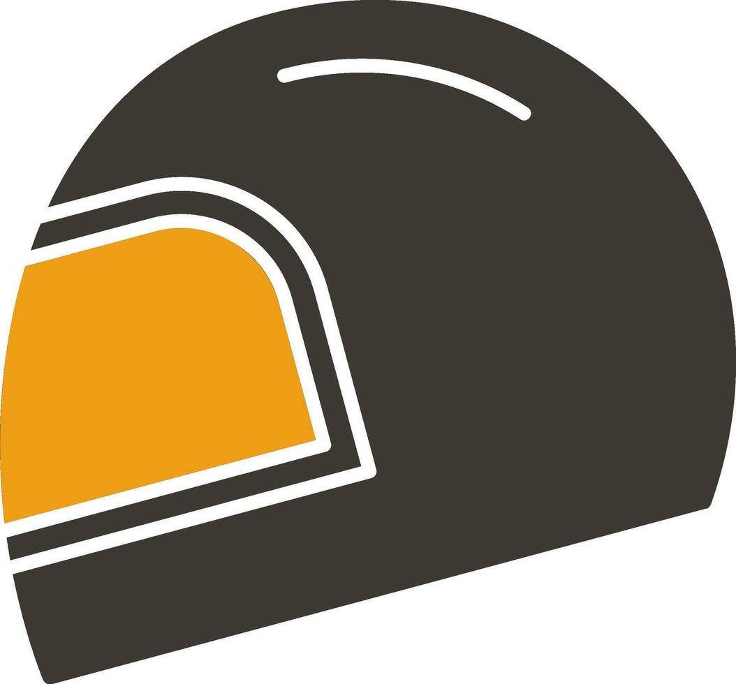 Helmet Glyph Two Colour Icon vector