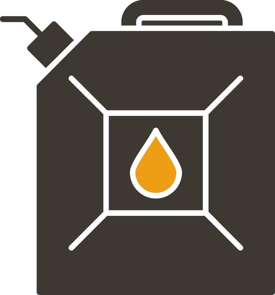 gas lata glifo dos color icono vector