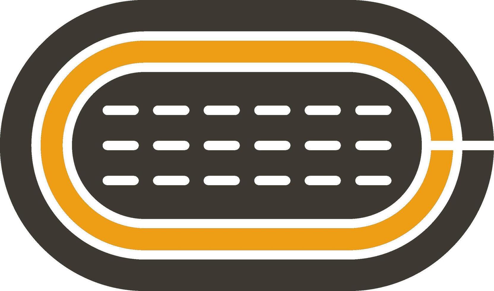 Running Track Glyph Two Colour Icon vector