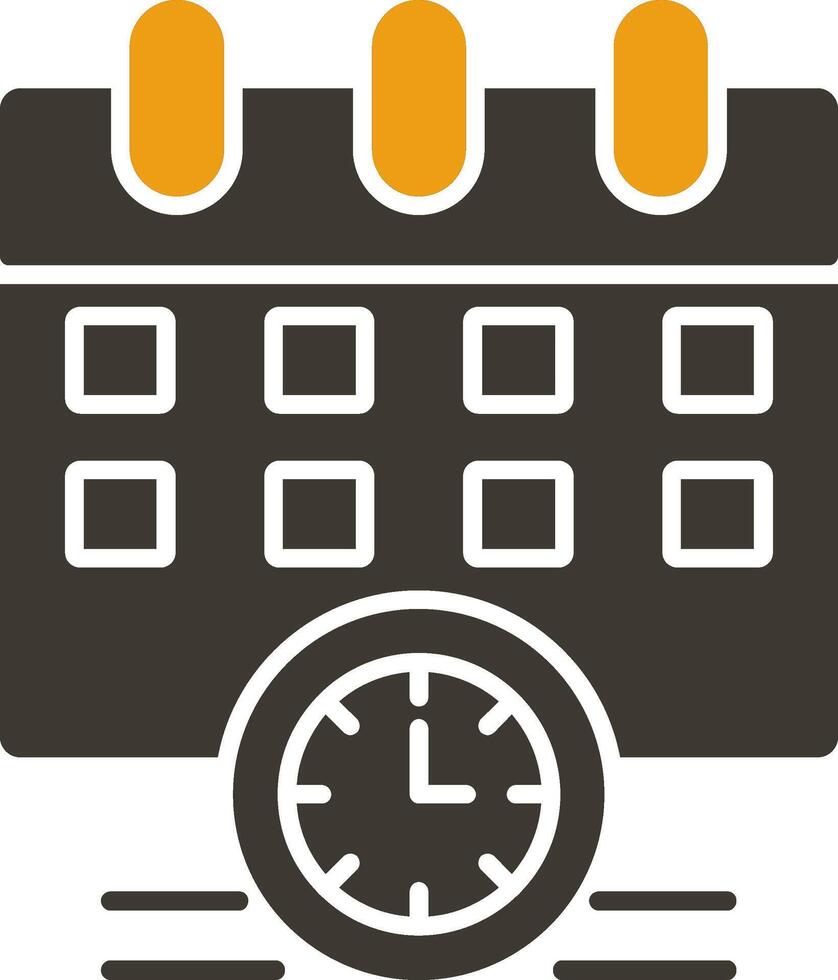 Schedule Glyph Two Colour Icon vector