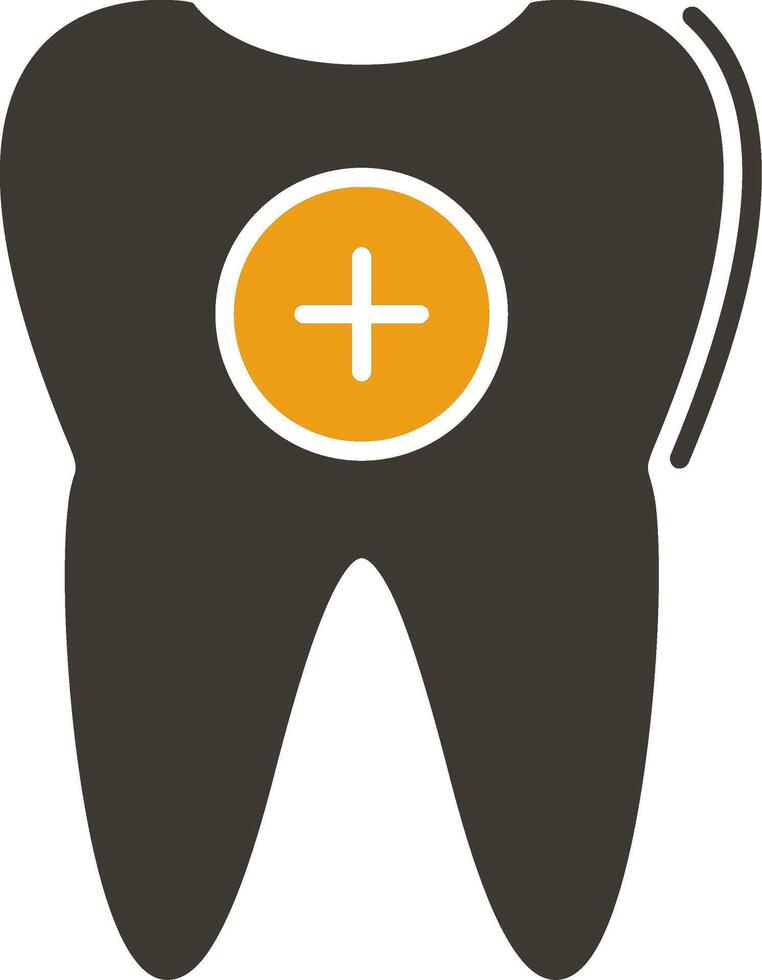 Tooth Glyph Two Colour Icon vector