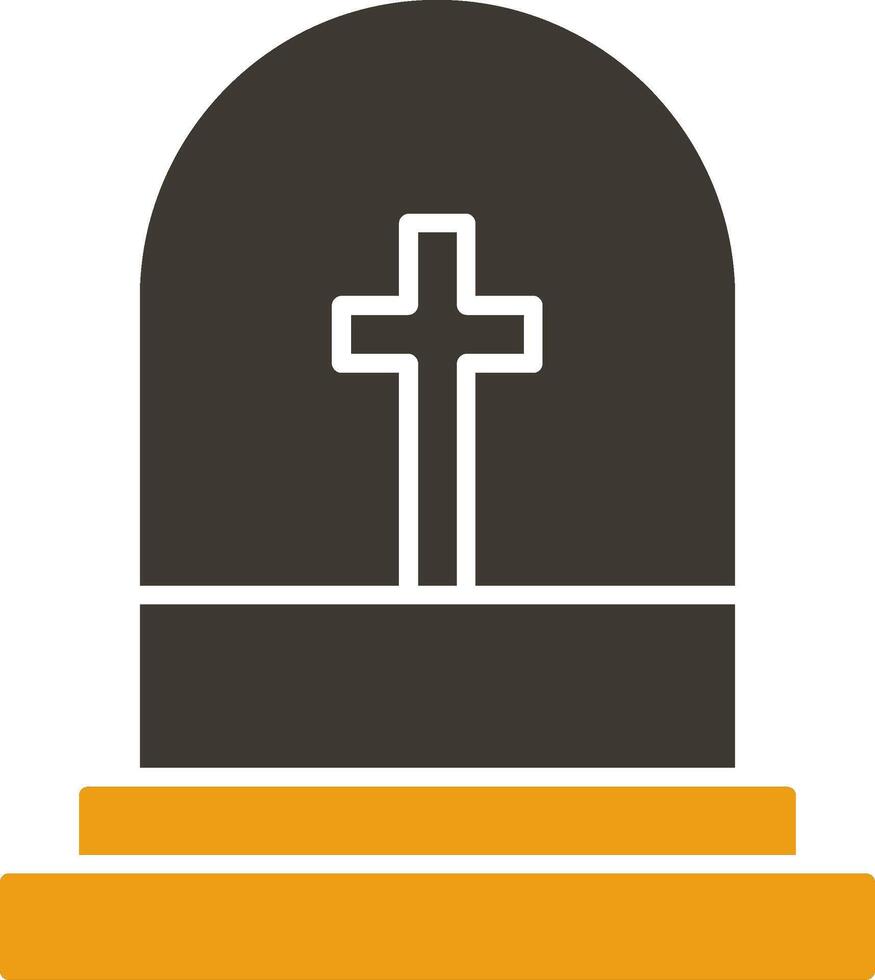 Grave Glyph Two Colour Icon vector