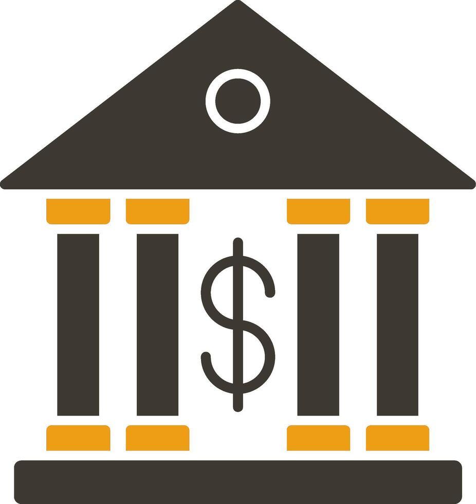Bank Glyph Two Colour Icon vector