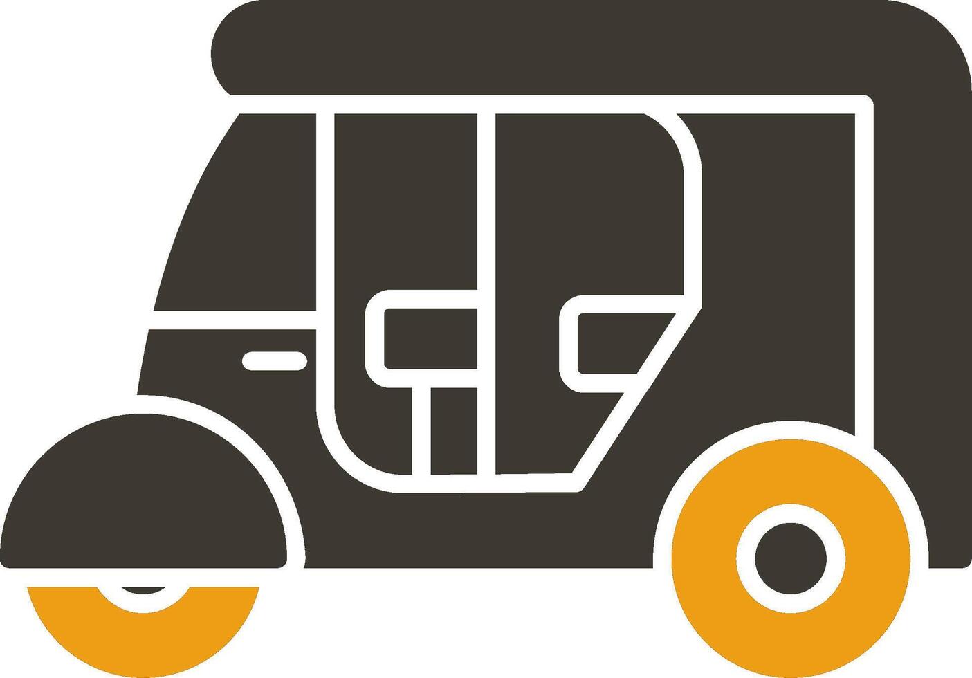 Rickshaw Glyph Two Colour Icon vector