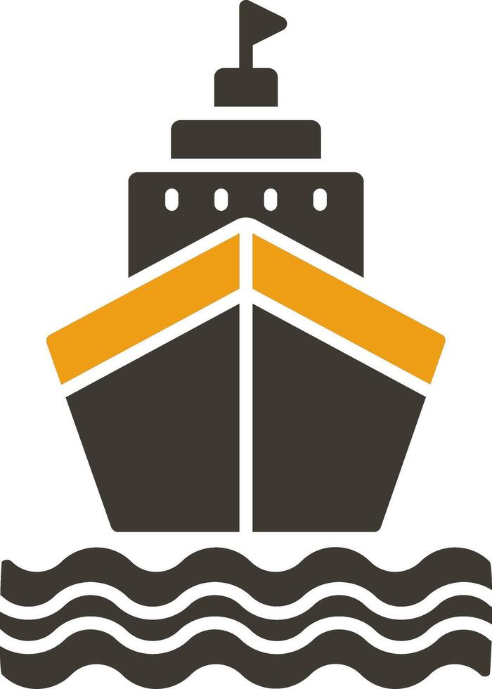 Ship Glyph Two Colour Icon vector