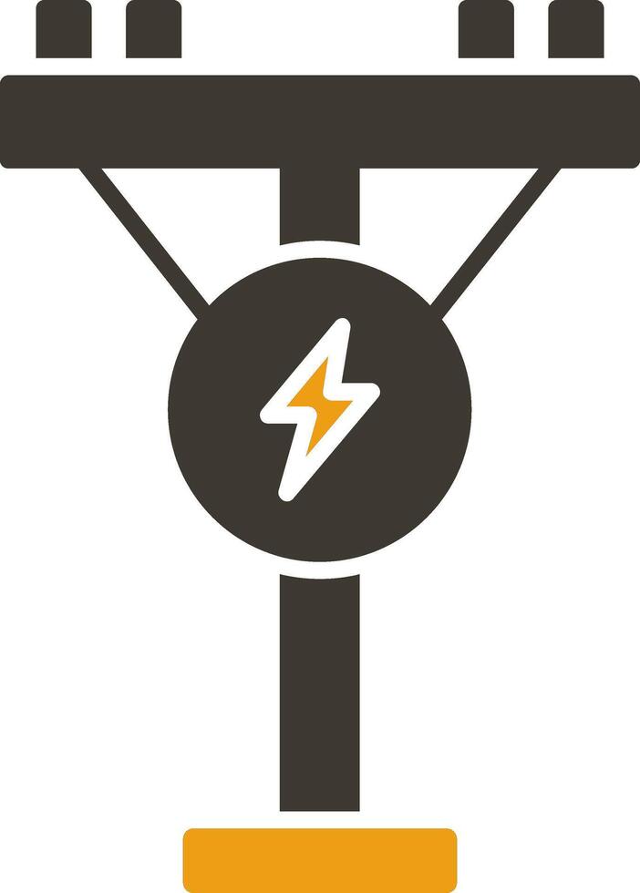 Electric Pole Glyph Two Colour Icon vector