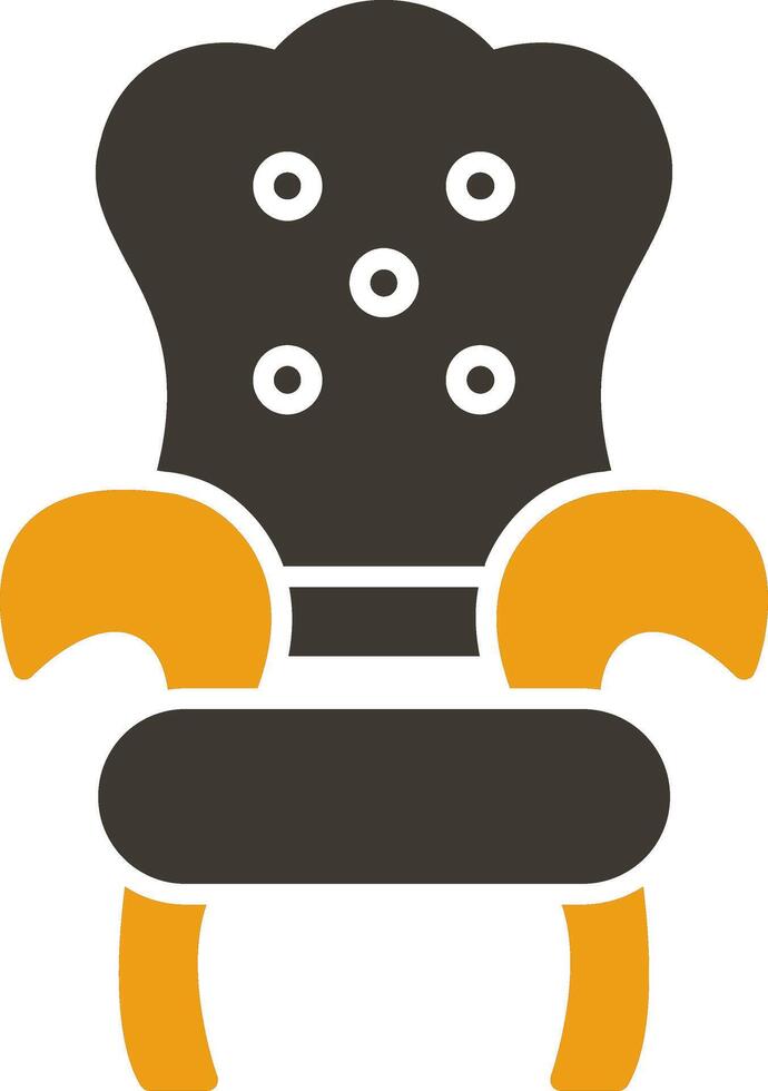 Throne Glyph Two Colour Icon vector