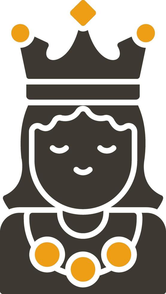 Princess Glyph Two Colour Icon vector