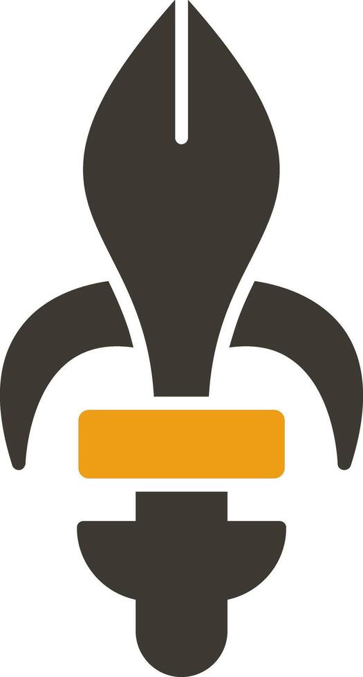 Fleur de lis Glyph Two Colour Icon vector