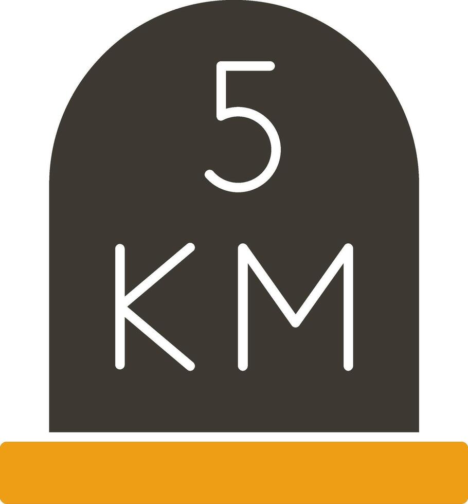 kilometer Glyph Two Colour Icon vector
