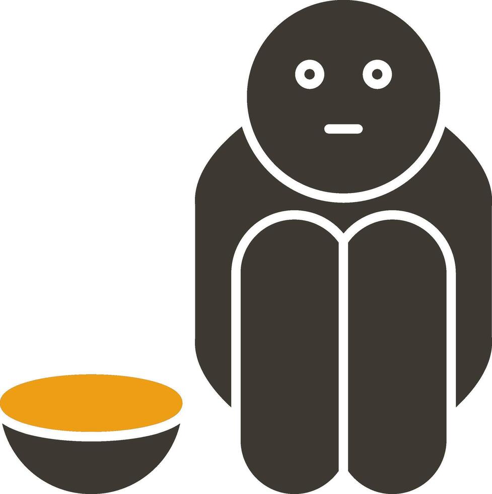 Hunger Glyph Two Colour Icon vector