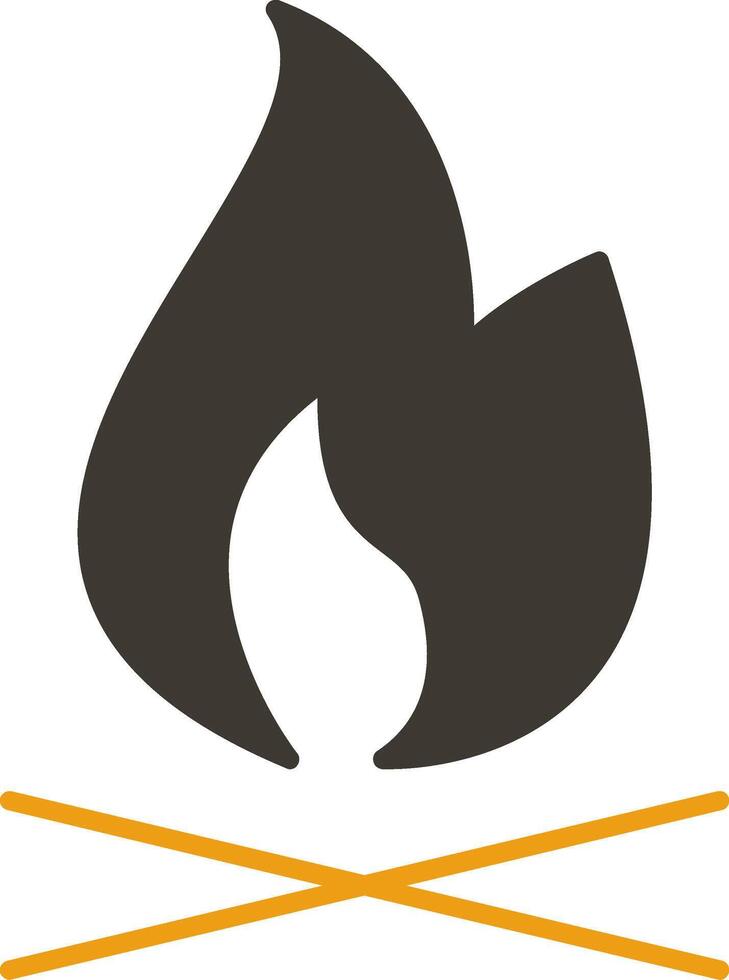 Fire Glyph Two Colour Icon vector