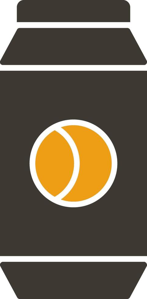 Can Glyph Two Colour Icon vector
