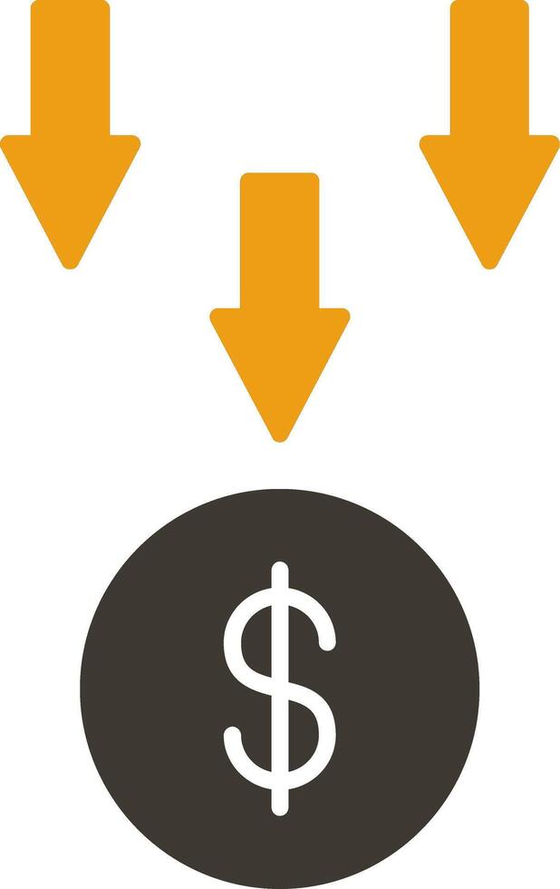 Bankruptcy Glyph Two Colour Icon vector