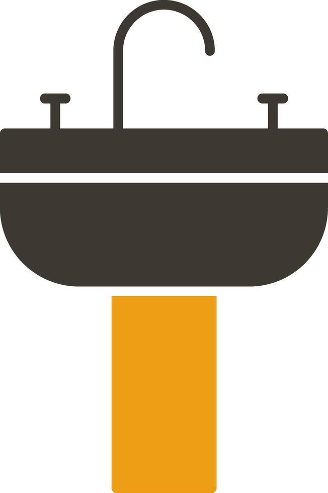 Sink Glyph Two Colour Icon vector