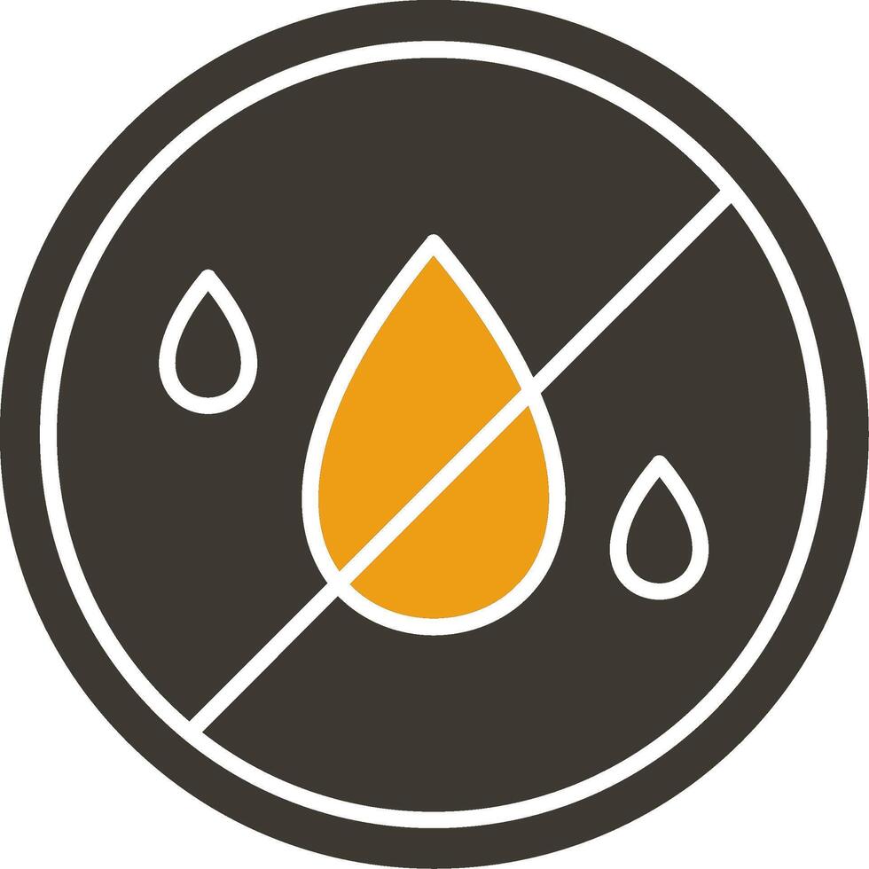 No Water Glyph Two Colour Icon vector