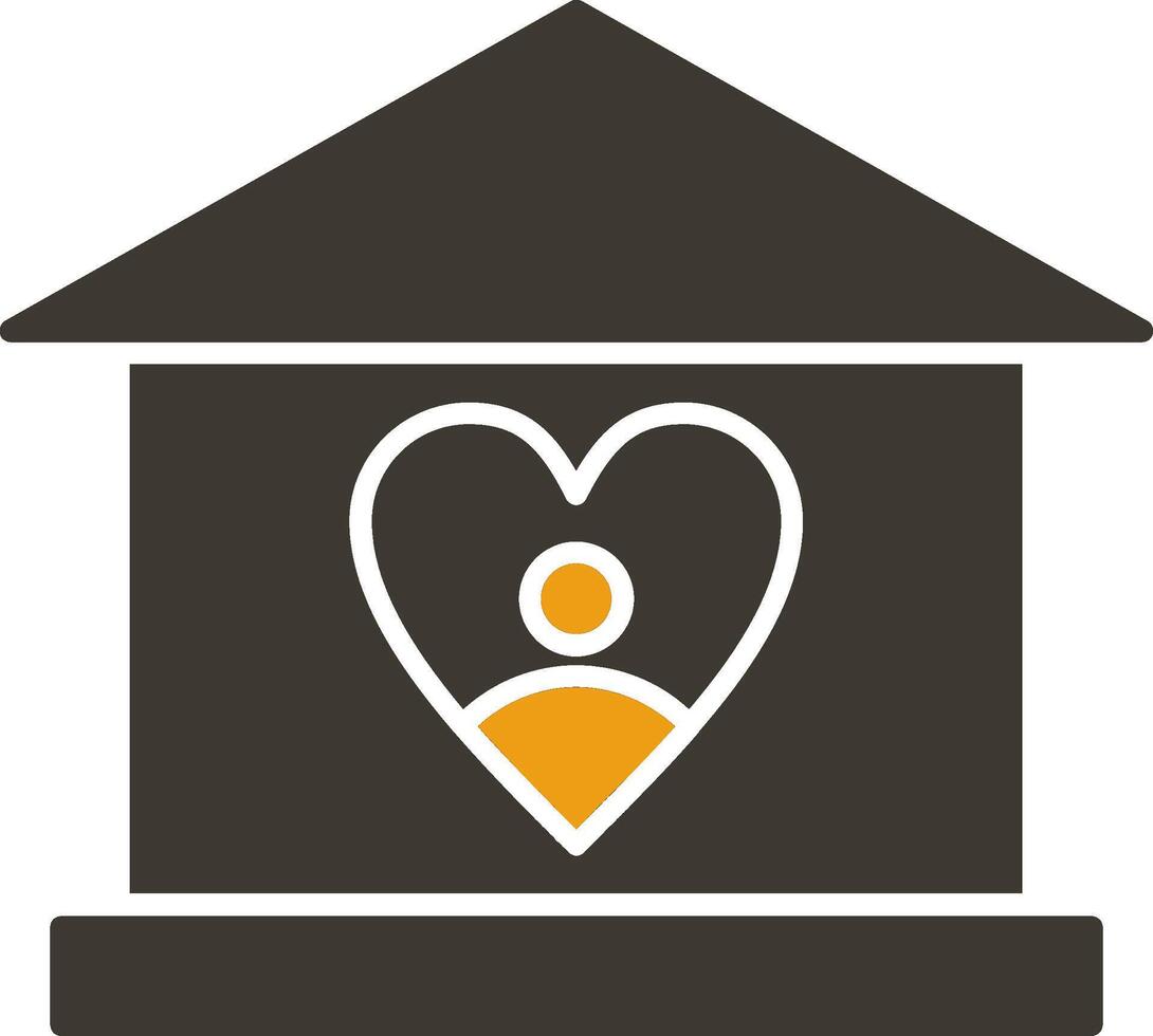 Orphanage Glyph Two Colour Icon vector
