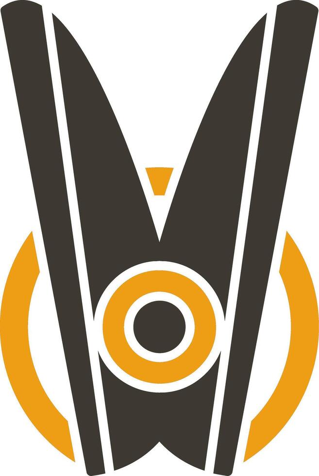 Clothespin Glyph Two Colour Icon vector