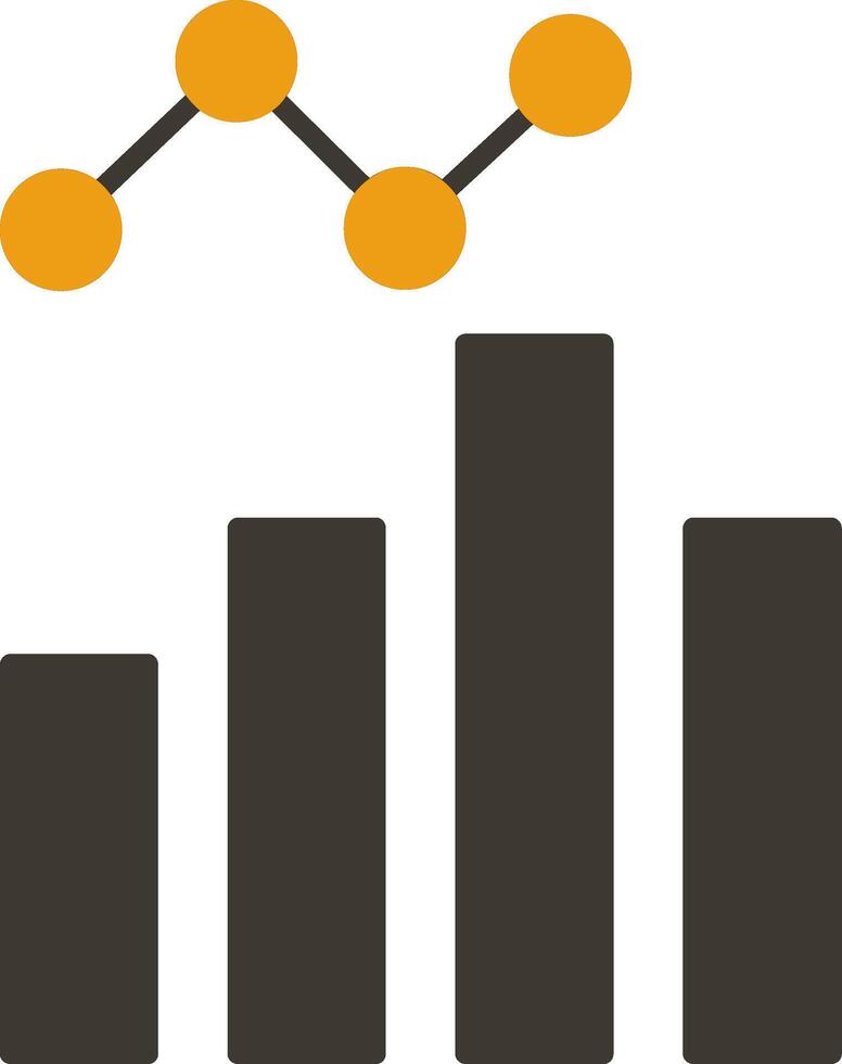 datos análisis glifo dos color icono vector