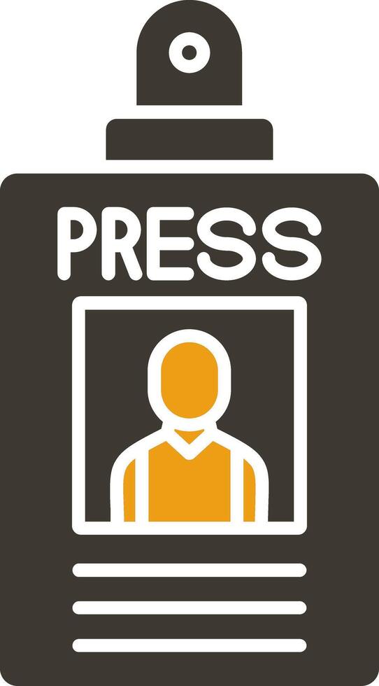 Press Pass Glyph Two Colour Icon vector