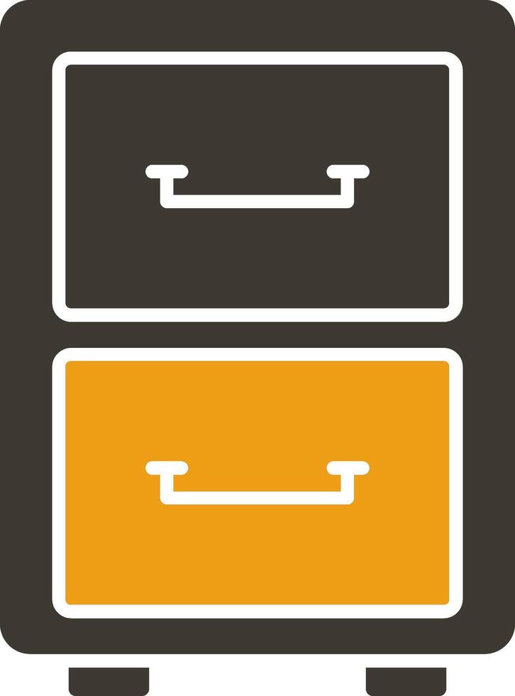 Filling Cabinet Glyph Two Colour Icon vector