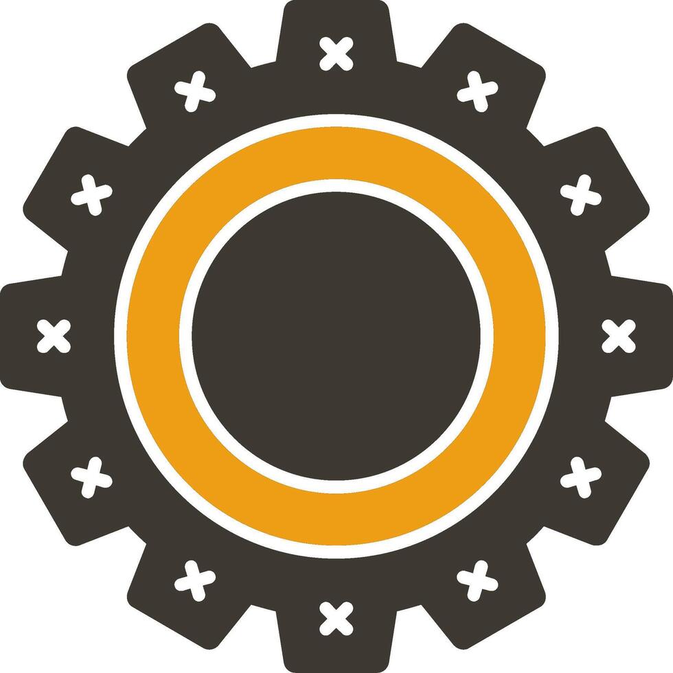 Cogwheel Glyph Two Colour Icon vector