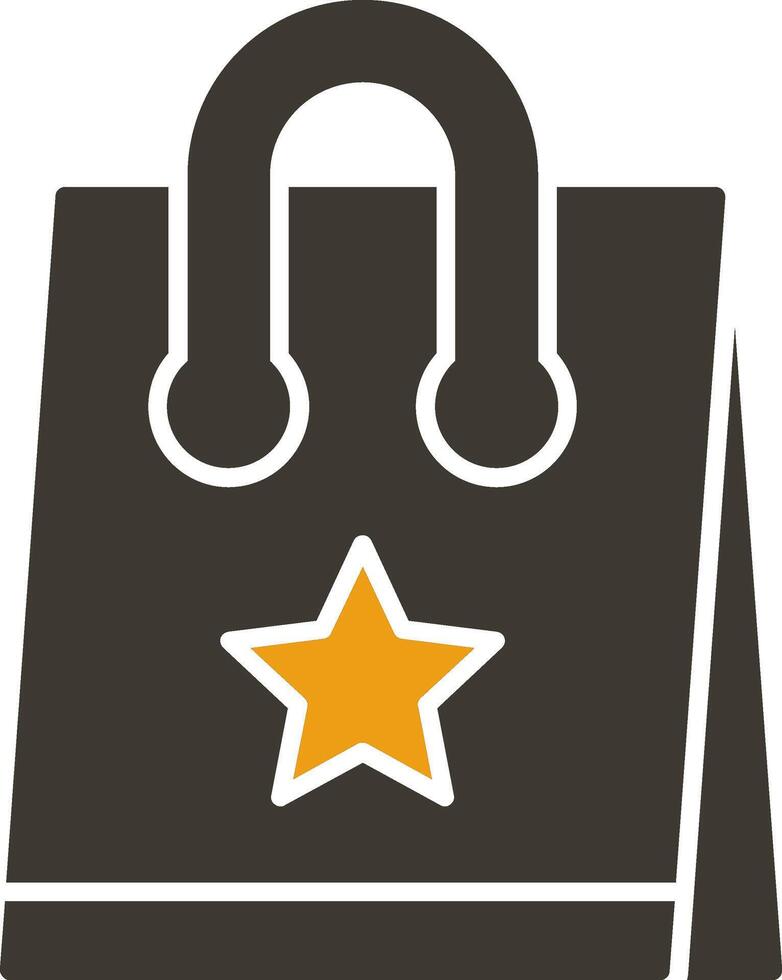 compras bolso glifo dos color icono vector