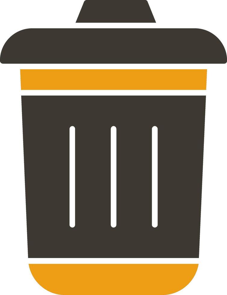 Dustbin Glyph Two Colour Icon vector