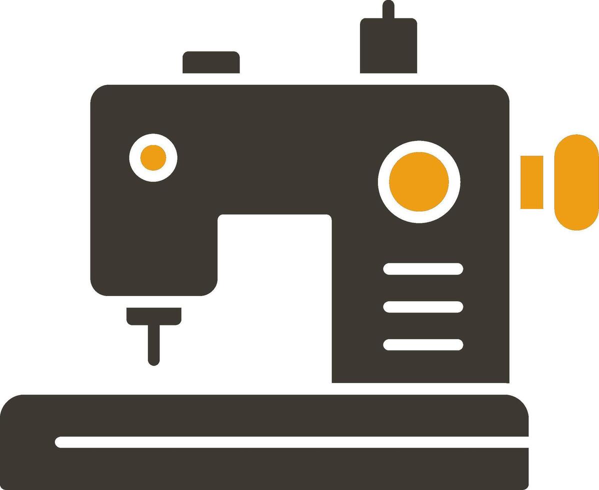 Sewing Machine Glyph Two Colour Icon vector