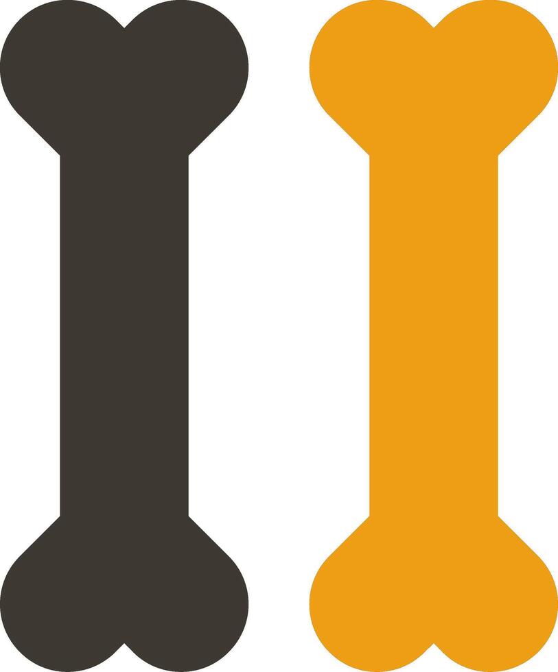 Bones Glyph Two Colour Icon vector