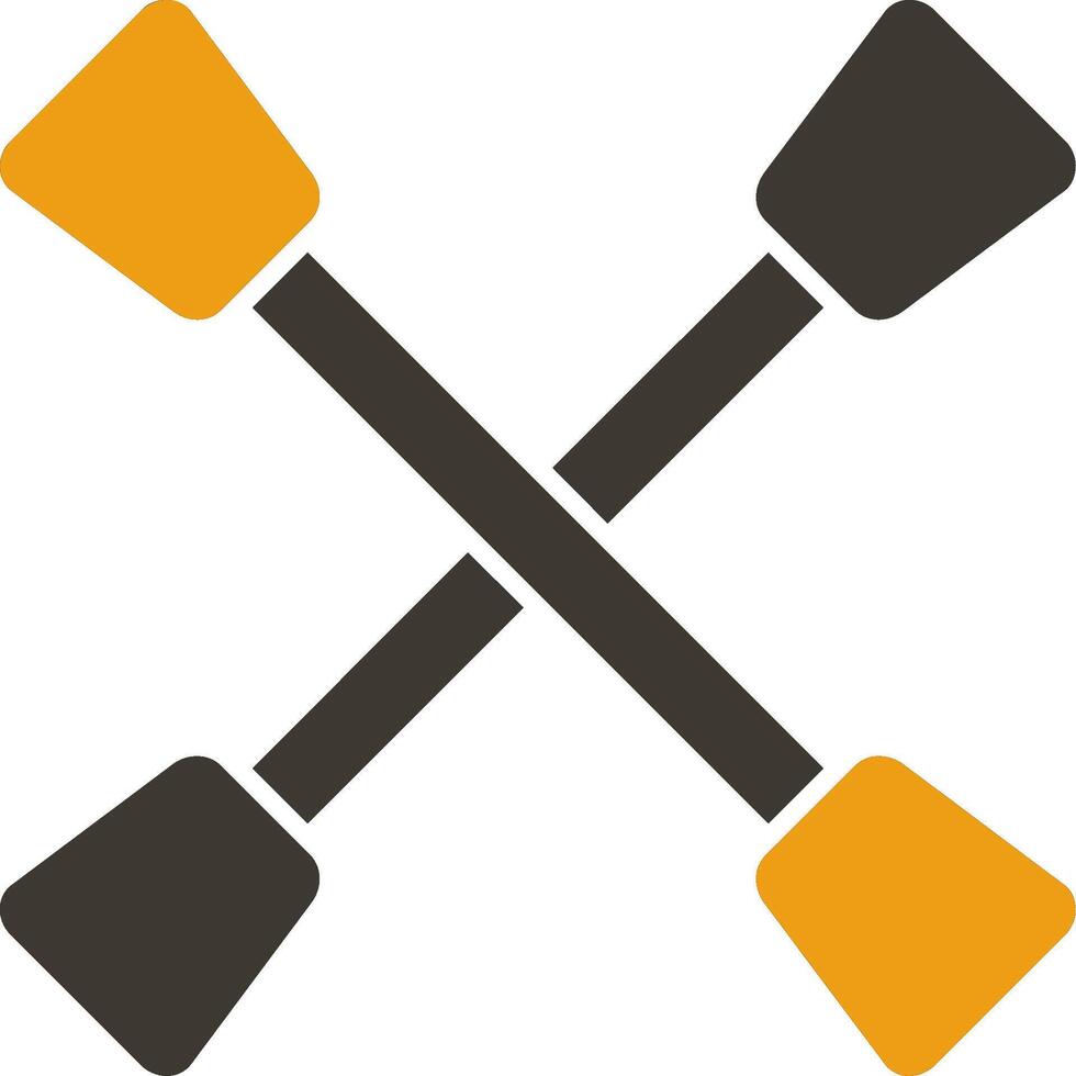 Paddles Glyph Two Colour Icon vector
