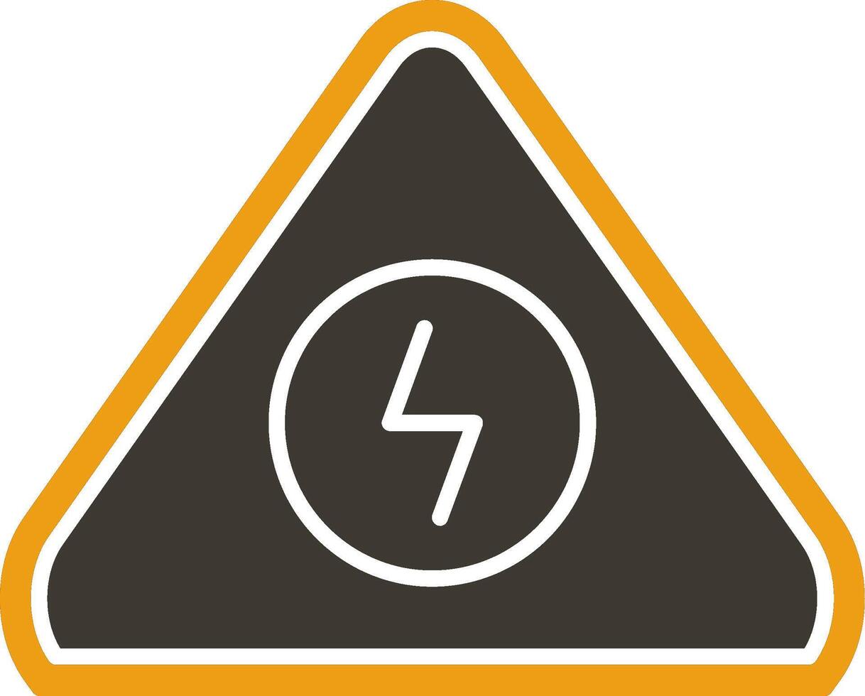 Electrical Danger Sign Glyph Two Colour Icon vector