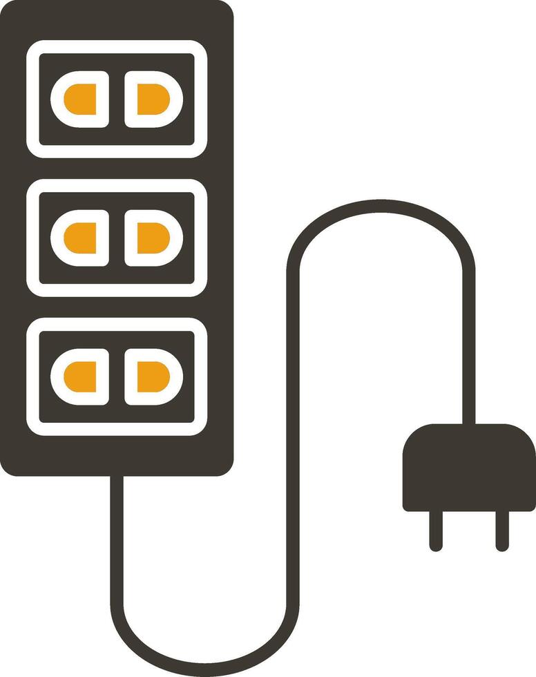 Extension Cord Glyph Two Colour Icon vector