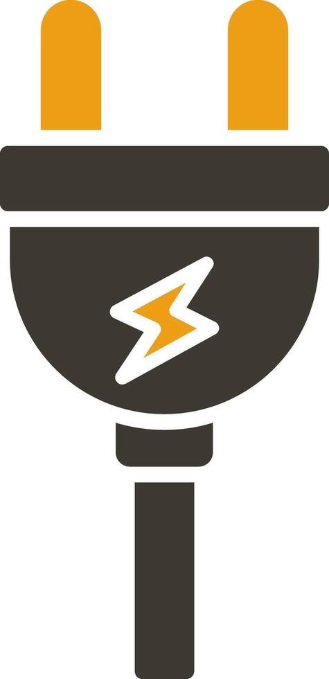 Plug Glyph Two Colour Icon vector