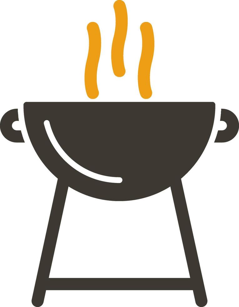 parrilla glifo dos color icono vector