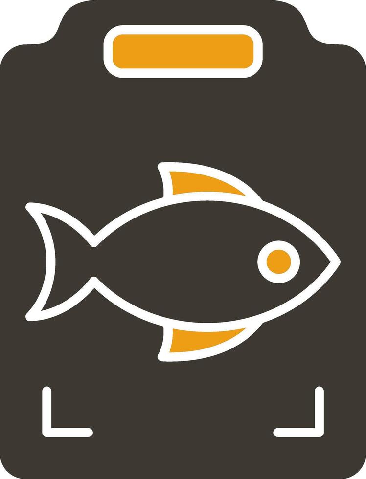 Fish Cooking Glyph Two Colour Icon vector