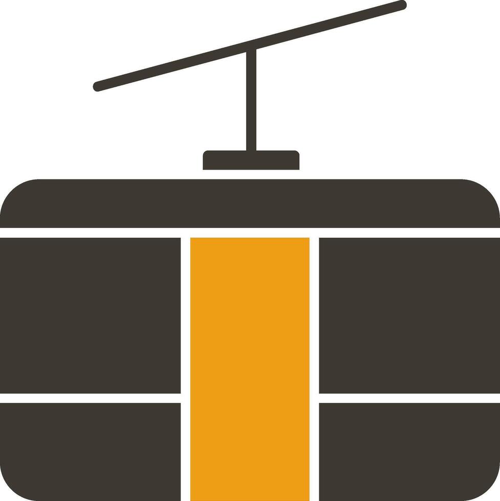 Cableway Glyph Two Colour Icon vector