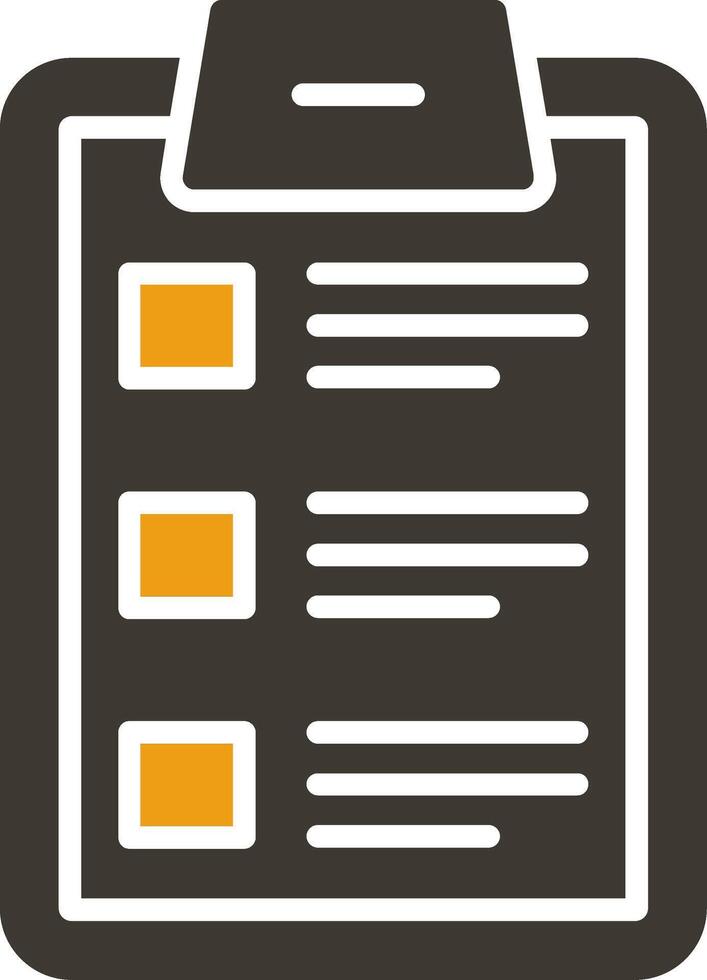 Checklist Glyph Two Colour Icon vector