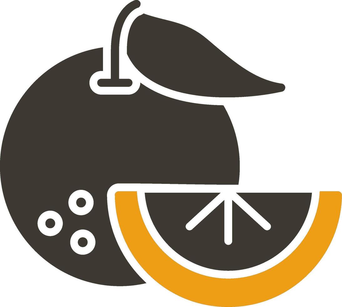 naranjas glifo dos color icono vector