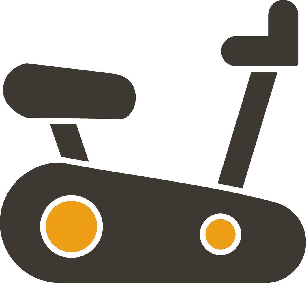 Exercising Bike Glyph Two Colour Icon vector