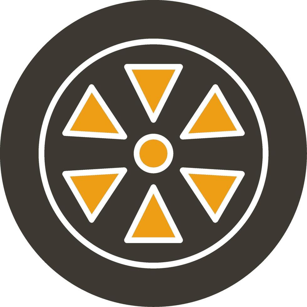 Wheel Glyph Two Colour Icon vector