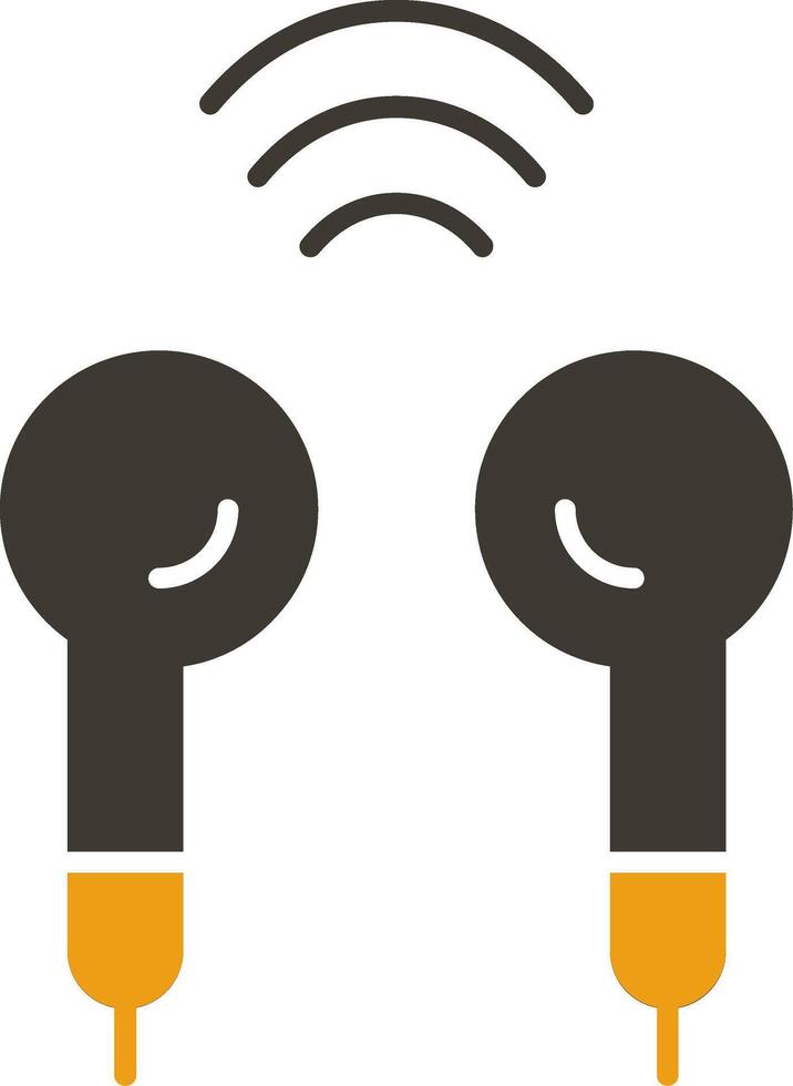 Earbuds Glyph Two Colour Icon vector
