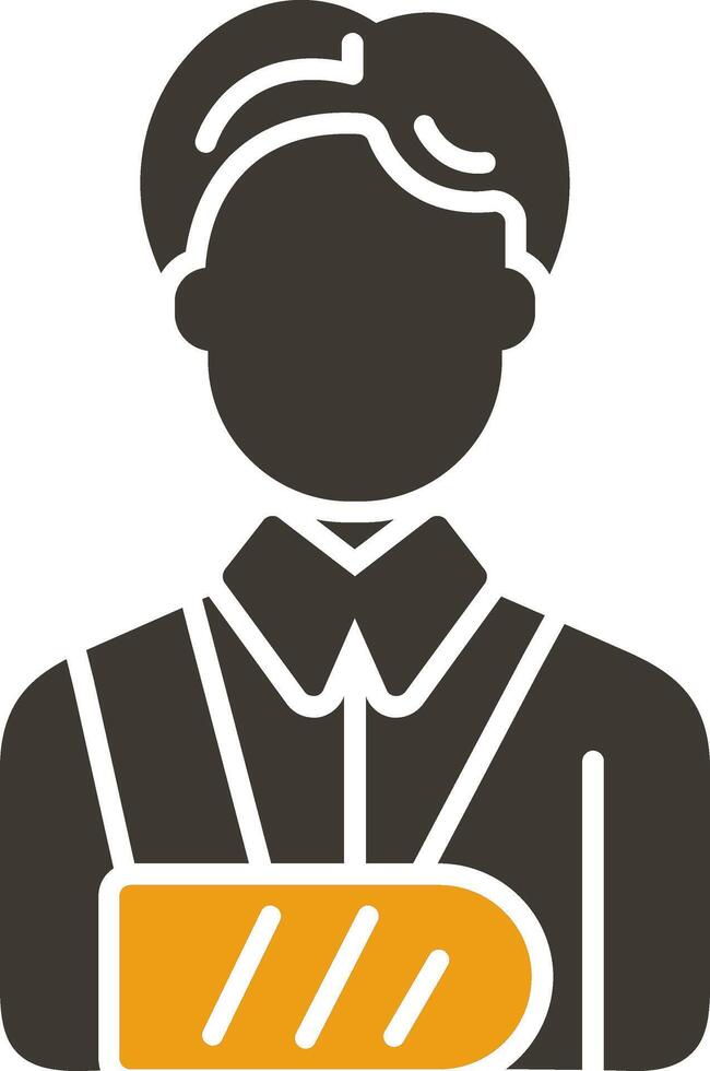 Bandaged Person Glyph Two Colour Icon vector