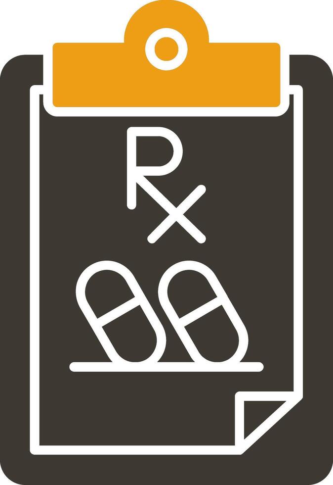 Prescription Glyph Two Colour Icon vector