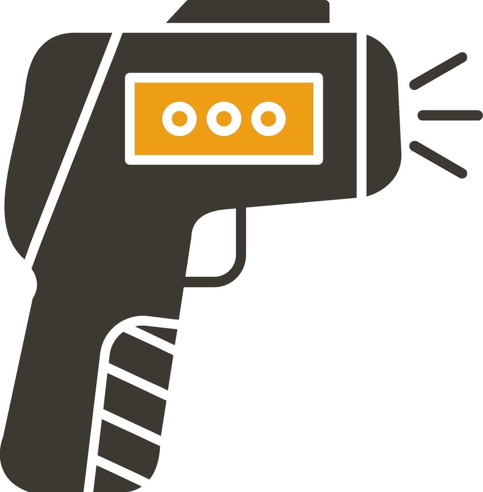 Thermometer Gun Glyph Two Colour Icon vector