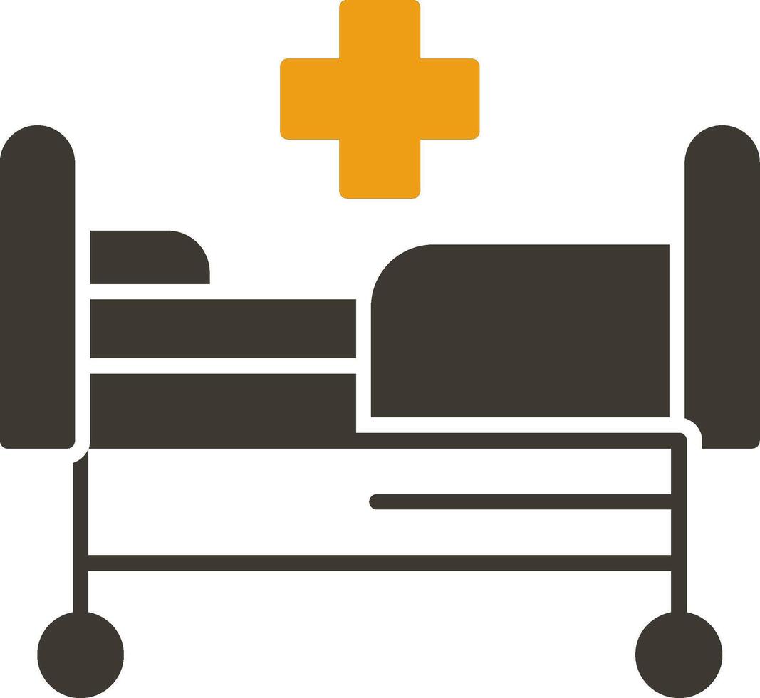 Hospital bed Glyph Two Colour Icon vector
