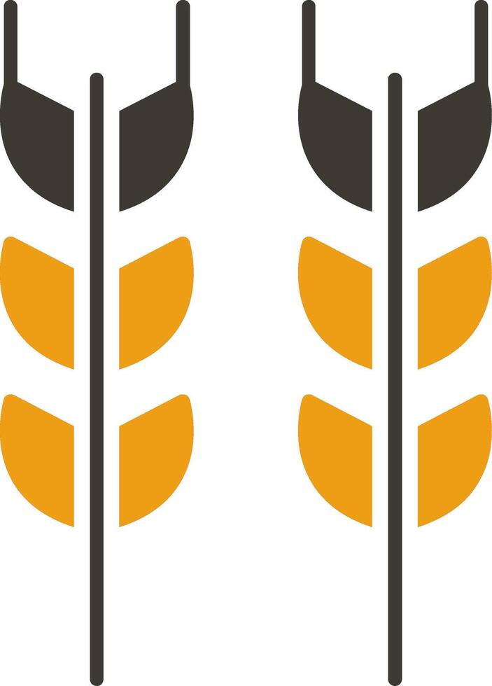 Wheat Glyph Two Colour Icon vector