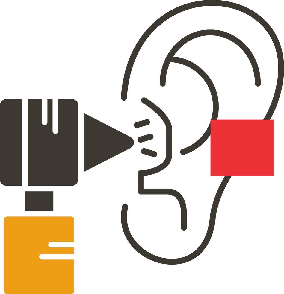 Otology Glyph Two Colour Icon vector